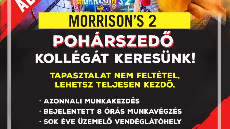 Poharas állás Budapest - Morrison's 2