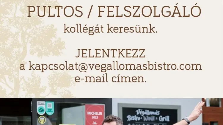Felszolgáló Pincér állás Miskolc - Végállomás bistro&wine