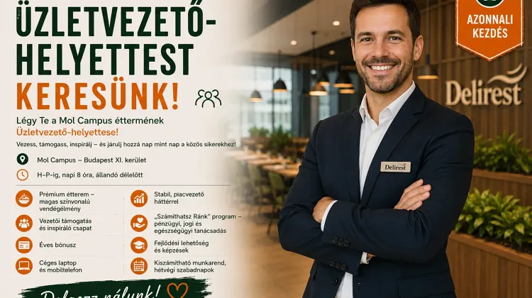 Üzletvezető állás Budapest - Delirest