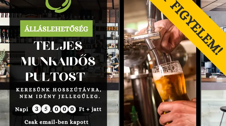 Pultos állás Budapest - Zöld kancsó